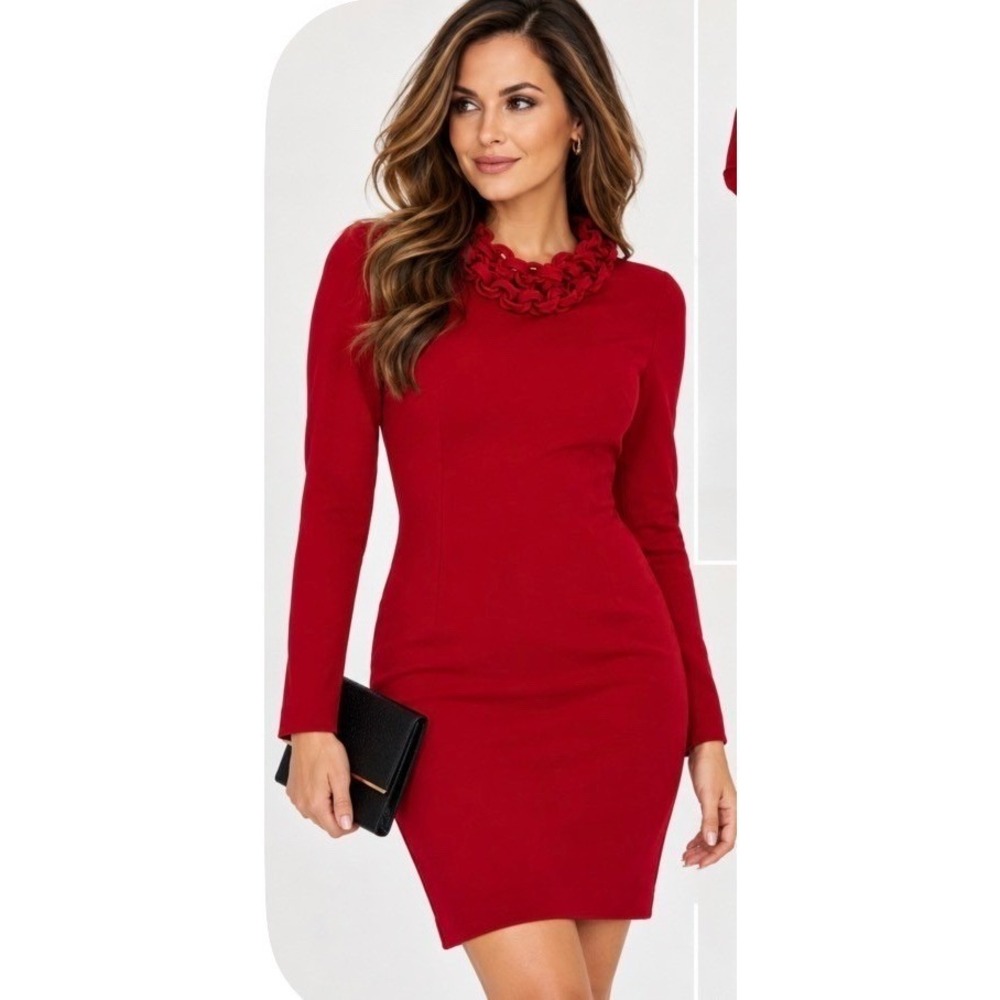 Diane von Furstenberg Giada dress DVF Red 6 chic Ruffle Cocktail vintage classic